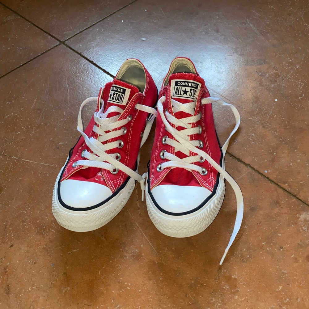 Red Converse Low Top Shoes